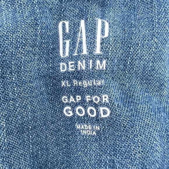 Gap Denim Long Sleeve Button Up Jean Mini Dress Size XL Regular Big Girl's - Picture 2 of 5